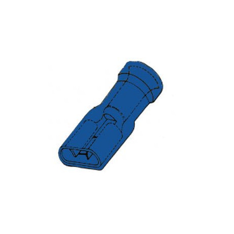 Insulated female Faston terminal 6.4mm blue vinyl - 10 pcs