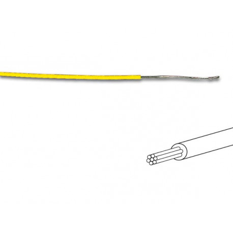 Bekabelingsdraad ø1.4 mm-0.2 mm²-meeraderig-geel 100m