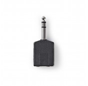 Adapter 6.3mm stereo male jack to 2x 6.3mm stereo female jac