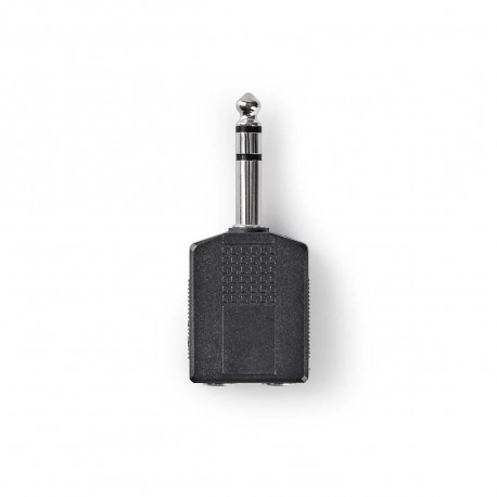 Adapter Jack stereo male 6.3mm naar 2x Jack stereo female 6.