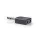 Adapter 6.3mm stereo male jack to 2x 6.3mm stereo female jac