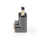 HDMI male/HDMI vrouwelijk adapter 270° verguld