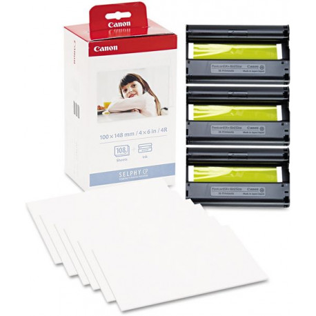 Canon - Photo Paper KP-108IN - 100 x 148mm/108 Sheets + Ink